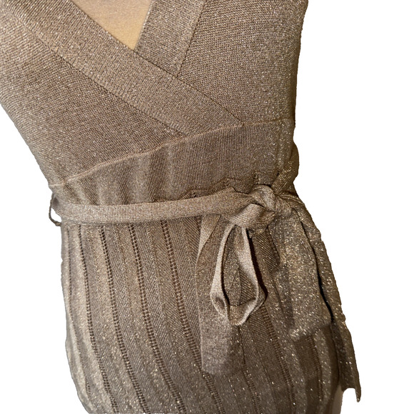 MNG Mango Gold Knit Dress Size S100 - Picture 3 of 16